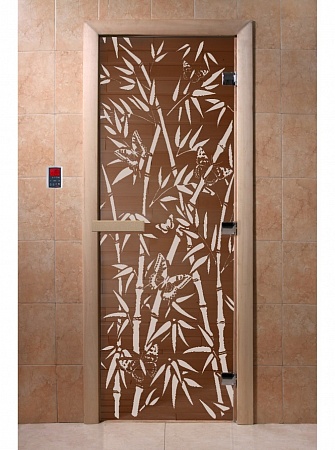 Дверь "Бамбук и бабочки бронза"